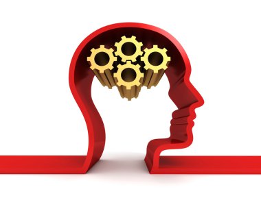 beyin Gears'ı izole 3d çizim