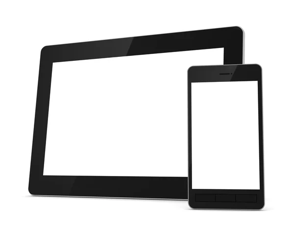태블릿 컴퓨터와 휴대 전화 개념 3d 그림 — 스톡 사진
