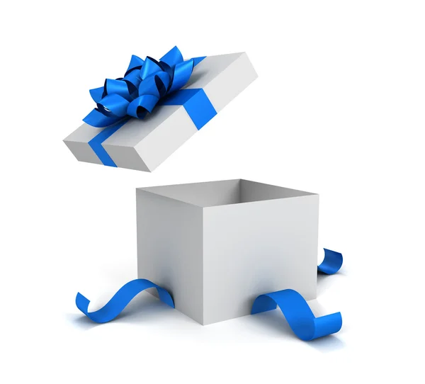 Geopende geschenk doos concept 3d illustratie — Stockfoto