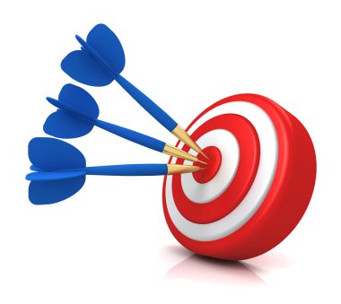 Bullseye hedef kavramı 3d çizim