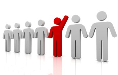 kalabalık kavramı 3d çizim üzerinden dışarı ayakta