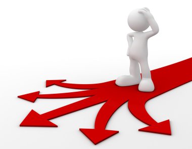 yön seçim kavramı 3d çizim