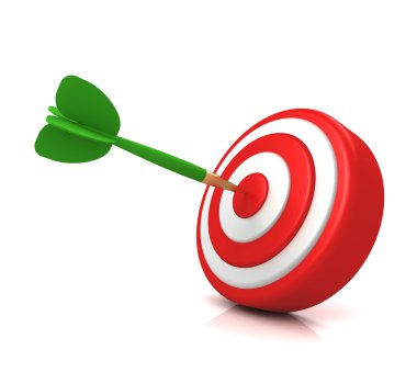Bullseye hedef kavramı 3d çizim