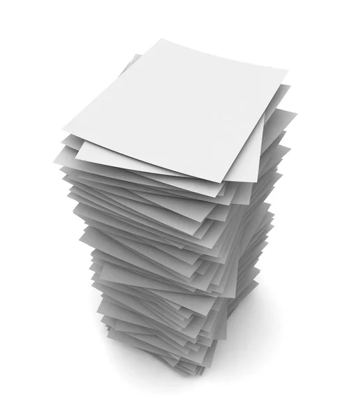 Papper stack konceptet 3d illustration — Stockfoto