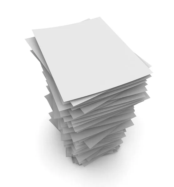 Papper stack konceptet 3d illustration — Stockfoto