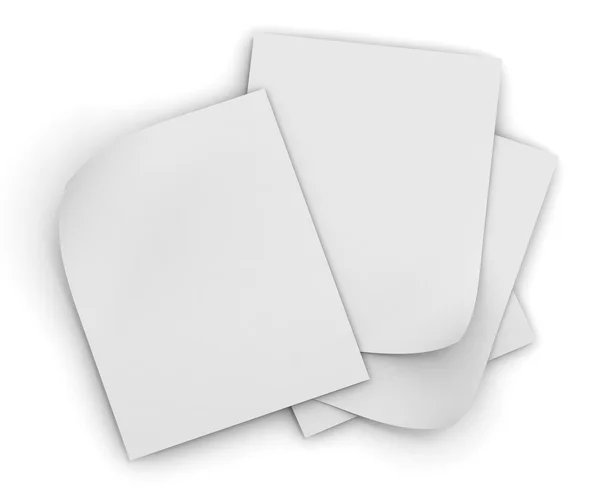 Papierstapelkonzept 3D-Illustration — Stockfoto