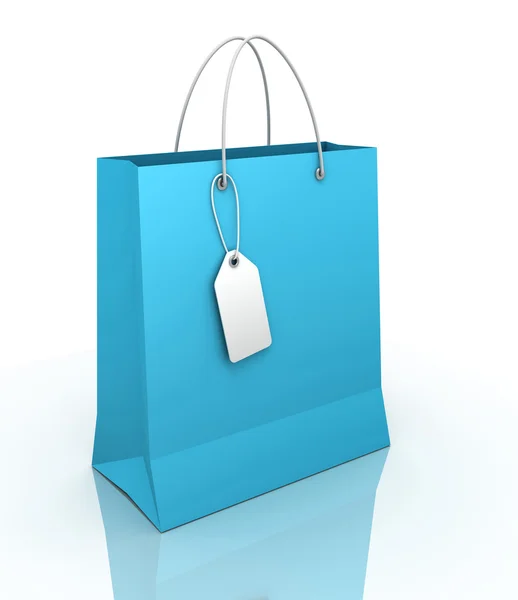 Einzelne Einkaufstasche Konzept 3D-Abbildung — Stockfoto