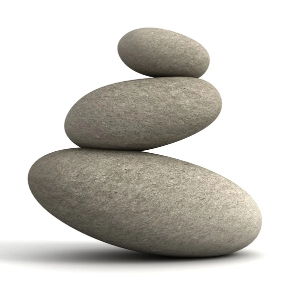Концепція балансування каменів 3d ілюстрація — стокове фото