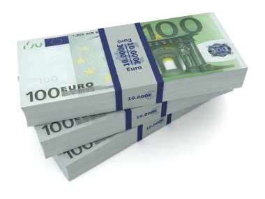 Euro para faturaları 3d çizim