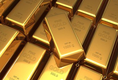 altın külçelerini 3d çizim