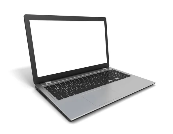 白い背景のラップトップコンピュータ — ストック写真