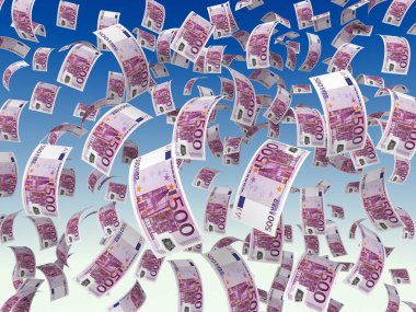 düşen para faturaları 3d çizim