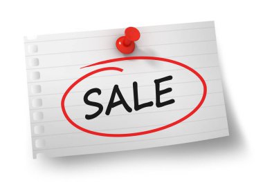 Satılık kavramı 3d illüstrasyon izole