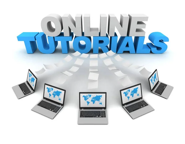 Online tutorials 3d concept illustration — Stock Photo, Image