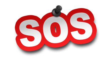 sos kavramı 3d illüstrasyon izole