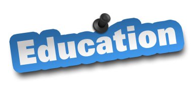 Eğitim kavramı beyaz arkaplanda izole edilmiş 3d illüstrasyon