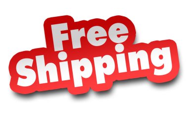 Beyaz arka plan üzerinde ücretsiz nakliye kavramı 3d illüstrasyon izole