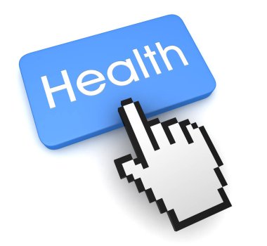 sağlık düğmesi konsepti 3d illüstrasyon izole