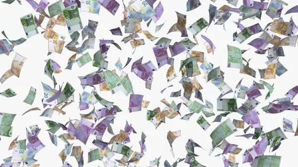 falling money rain concept 3d illustration isolated