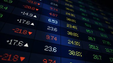 borsa grafiği illüstrasyon konsepti 3D illüstrasyon