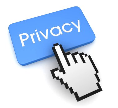 mahremiyet düğmesi konsepti 3d illüstrasyon izole