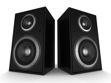 hoparlör konsepti beyaz arkaplanda izole edilmiş 3d illüstrasyon