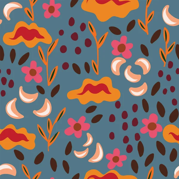 Vektör karalama çiçek tasarımı kusursuz desen arkaplanı
