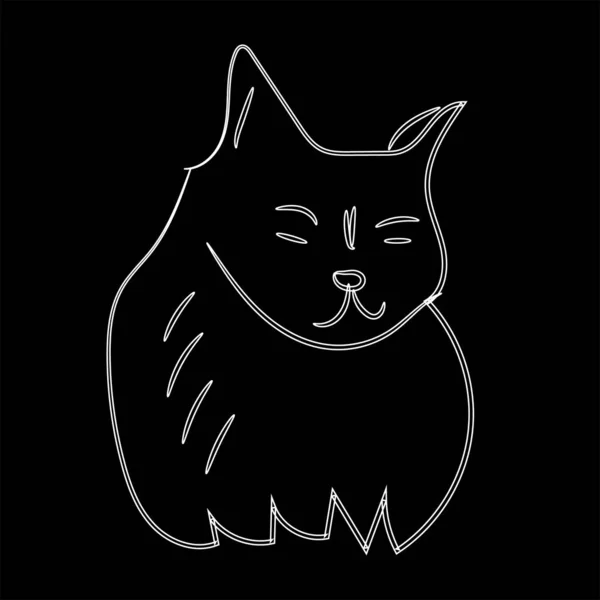 Diseño artístico dibujo dibujo dibujos animados estricto catCute mano dibujado vector ilustración de un gato — Vector de stock