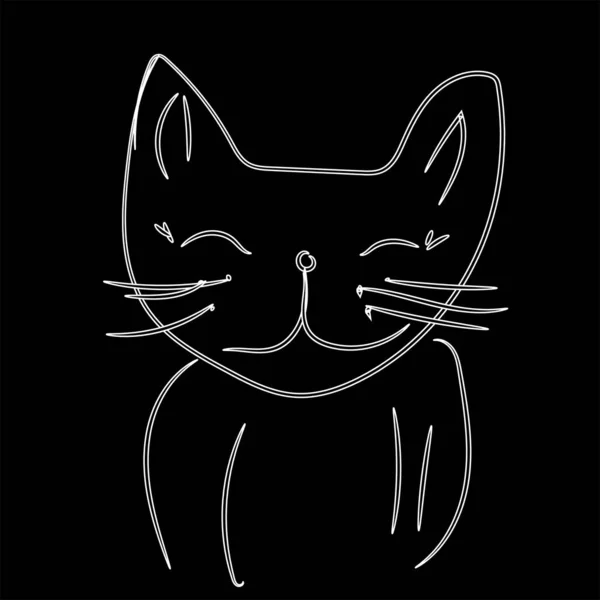 Lindo vector dibujado a mano ilustración de un gato — Vector de stock