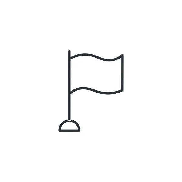 Pin Bandera Icono Lineal Vectorial Sobre Fondo Blanco — Archivo Imágenes Vectoriales