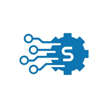 Finansal yatırımın elektronik teknolojisi. Beyaz arkaplanda basit bir vektör simgesi.