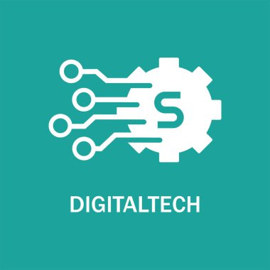Dijital teknoloji - vektör ticari logo konsept şablonu. Tasarım ögesi.