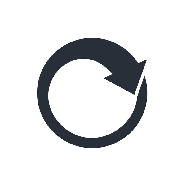 Black arrow sign reload, refresh, rotation, repeat .Vector icon on a white background.