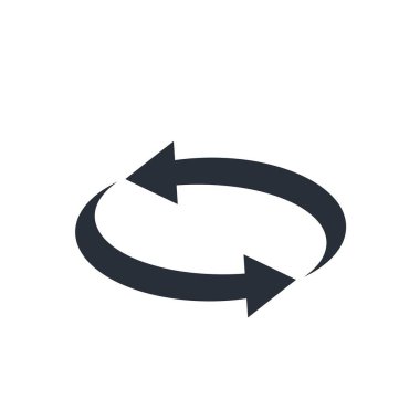 Ters hareket. Beyaz arkaplanda vektör simgesi izole edildi.