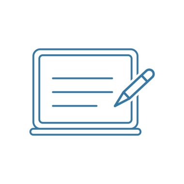 Bir mesaj yazıyorum. Beyaz arkaplanda vektör doğrusal simgesi.