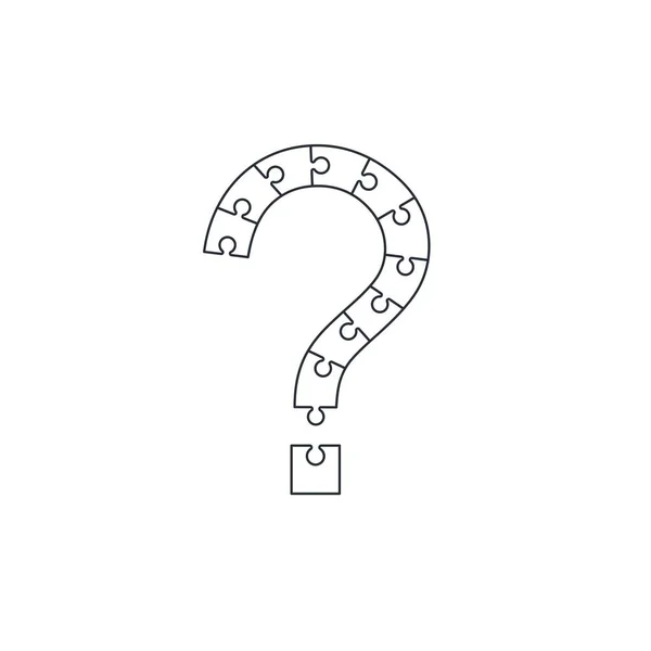 Puzzle Signo Interrogación Icono Lineal Vectorial Aislado Sobre Fondo Blanco — Archivo Imágenes Vectoriales