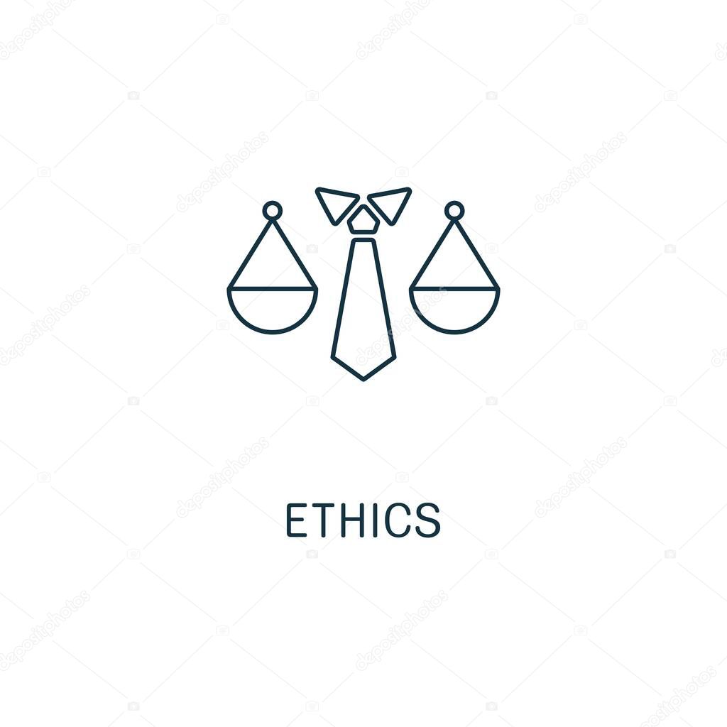 Business ethics. Vector linear icon isolated on white background.