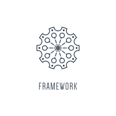 Çerçeve. Basit öge gösterimi. Beyaz arkaplanda izole edilmiş vektör doğrusal simgesi.