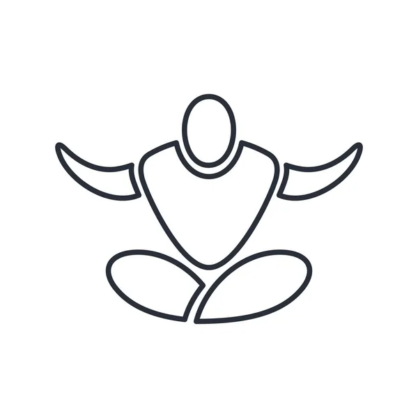 Yoga Relájate Icono Lineal Vectorial Aislado Sobre Fondo Blanco — Vector de stock