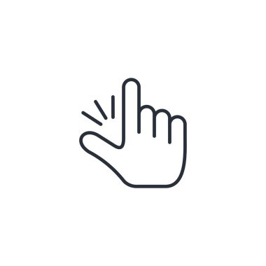 Parmak şıklatma. Başvurmak için. Beyaz arkaplanda vektör doğrusal simgesi.