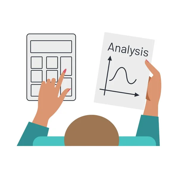 Das Konzept Der Analyse Von Finanzanlagen Vektorbild Flacher Stil Weißer — Stockvektor