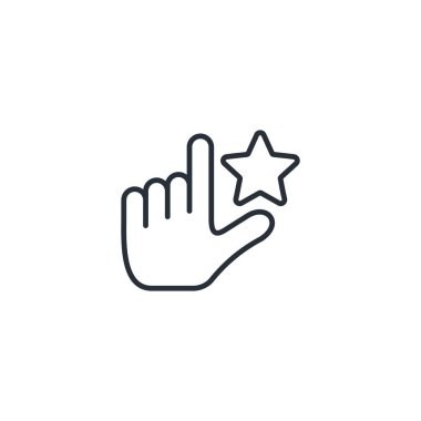 Klik yıldızı. Beyaz arkaplanda izole edilmiş vektör doğrusal simgesi.