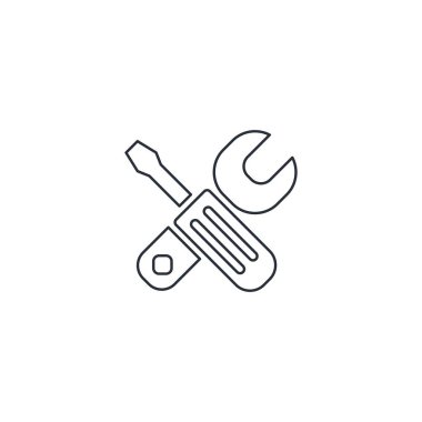 Aletler. Beyaz arkaplanda izole edilmiş vektör doğrusal simgesi.