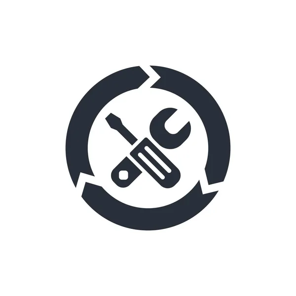 Repair Process Settings Vector Icon Isolated White Background — Stock Vector