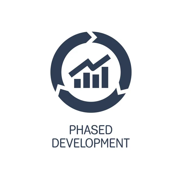 Desenvolvimento Faseado Ícone Vetorial Isolado Fundo Branco — Vetor de Stock