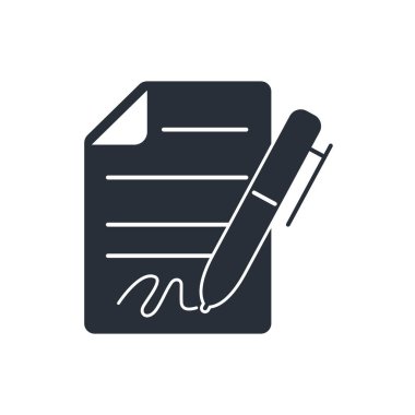 Belge. Beyaz arkaplanda vektör simgesi izole edildi.