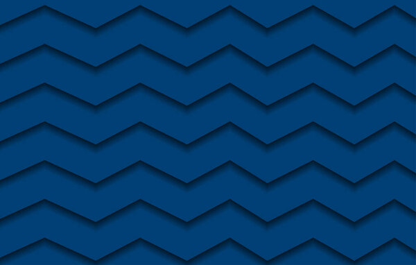 Blue zigzag abstract paper cut background with symmetric diagonal lines.