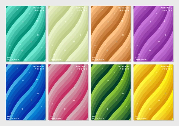 Set Cover Abstrato Colorido Mínimo Cobre Padrão Design — Vetor de Stock