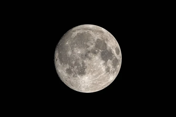 Close up Luna llena aislada en el cielo oscuro en Tailandia —  Fotos de Stock
