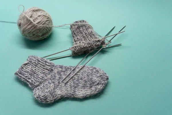 Nærbillede af strikkede sokker - Stock-foto